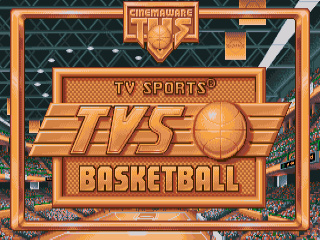 TV Sports Basketball title screen for Amiga